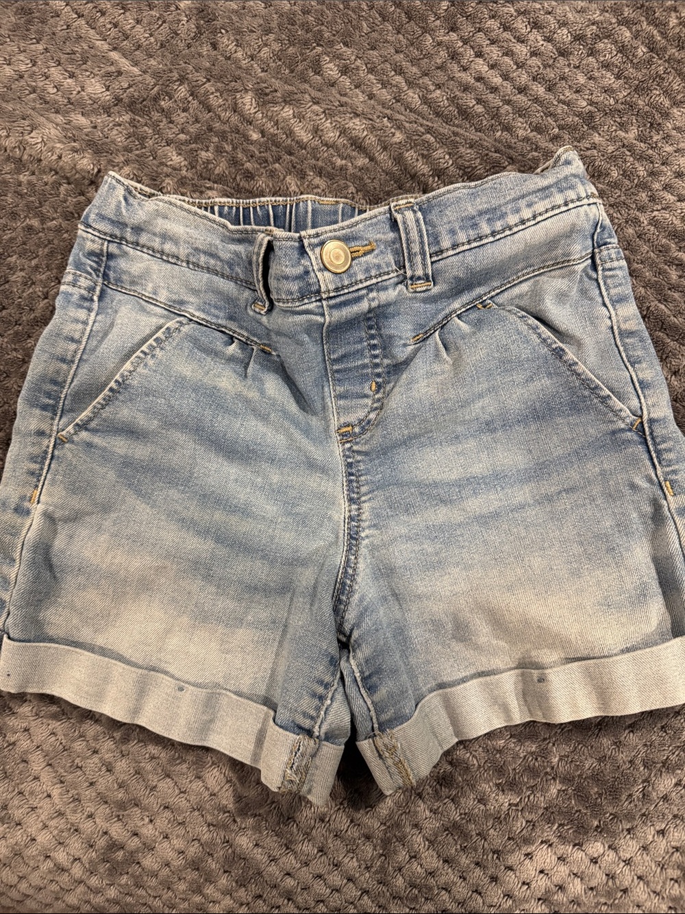 wonder nation Light Blue Washed Denim Shorts with Cuffed Hem
